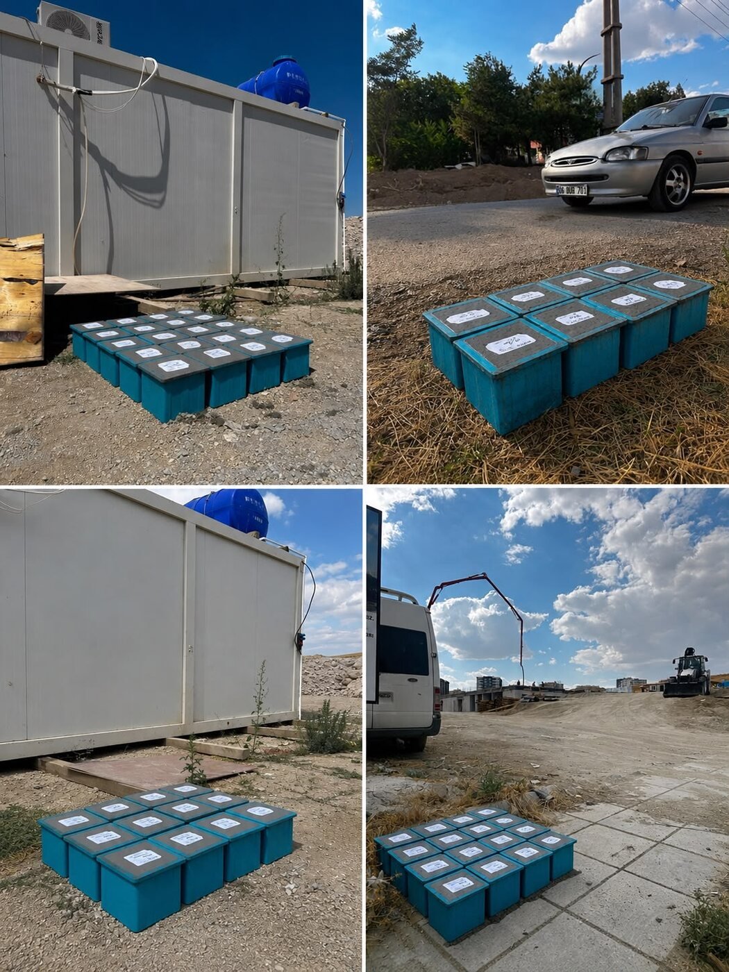 Farklı şantiyelerde alınan yapı malzemesi numune serileri